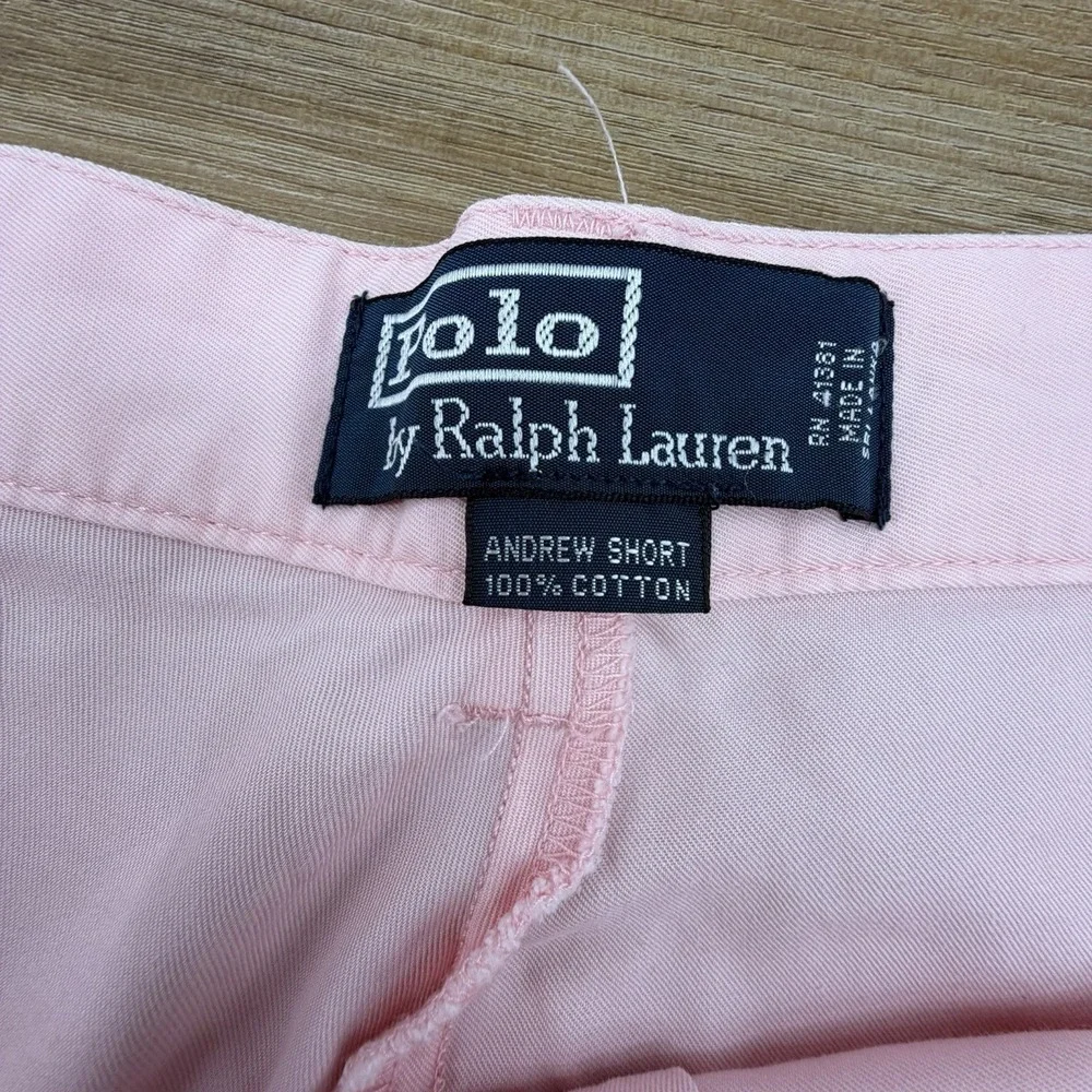 Polo Ralph Lauren Andrew Shorts Pleated Pink Chino Men's 42 Vintage Y2K 6" Ins - Picture 2 of 7